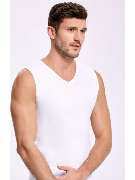 4er Pack Herren T-Shirt ohne Ärmel V-Ausschnitt Tank Top Ärmellos 1008/1009