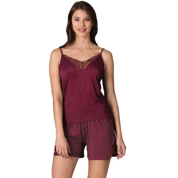 Damen Schlafanzug Pyjama Kurz Nachtwäsche Zweiteiliger SommerSet 66721