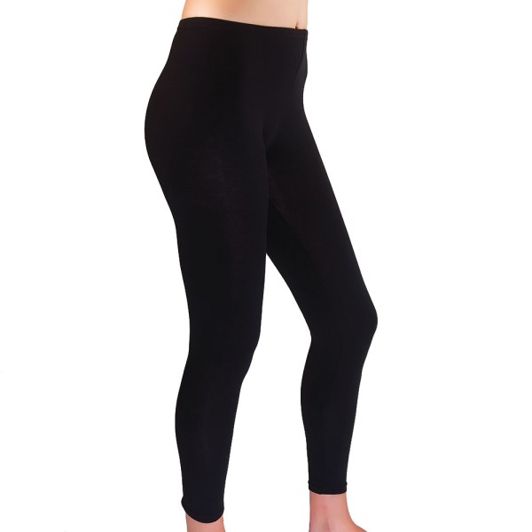 2 Stück Damen Leggings Lang Stretch Jersey aus leichtem Baumwollstretch 31465