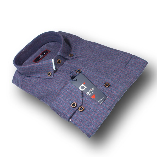 Herren Freizeit-Hemd Modern-schlanker Regular Fit-Langarm Baumwolle 211