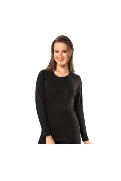 Damen Thermo-Langarm Unterhemd Winter Skiunterhemd Funktionswäsche Shirt 3342