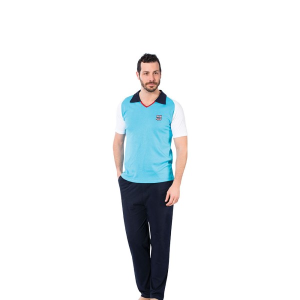 Herren Pyjama Schlafanzug ,Nachtwäsche 2-Teiler Freizeit Pyjama-Set, 2677