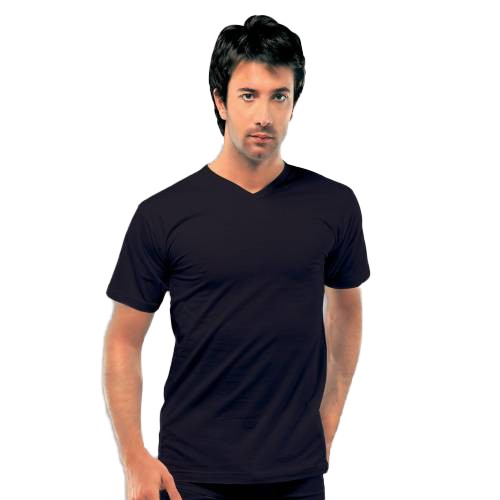 2 Stück Herren T-Shirt V-Ausschnitt Kurzarm Einfarbig Unisex Baumwolle 1012