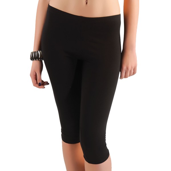 2er Pack Damen Leggings Knie Lang Stretch Jersey aus Baumwollstretch 1466