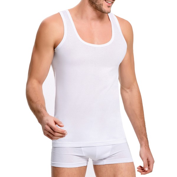 2er Herren Sport TankTop Doppelripp: Atmungsaktiv, langlebig-kochfest 4045,1100