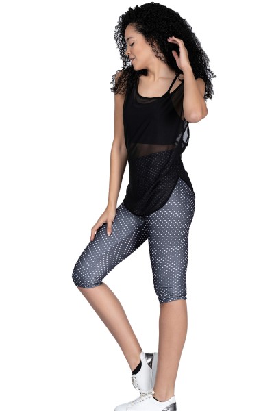 Damen Leggings Fitness Trainingshose Sporthose Capri Tight Mittelhohe Bund 22609