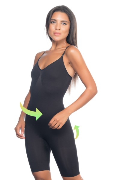 Damen Shapewear Figurformender Body verstärk am Bauch Korsett Langbein 2011