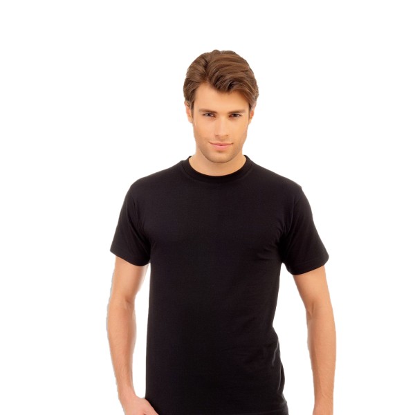 2 Stück Herren T-Shirt Rundhals-Ausschnitt O-Neck Kurzarm Einfarbig 1004