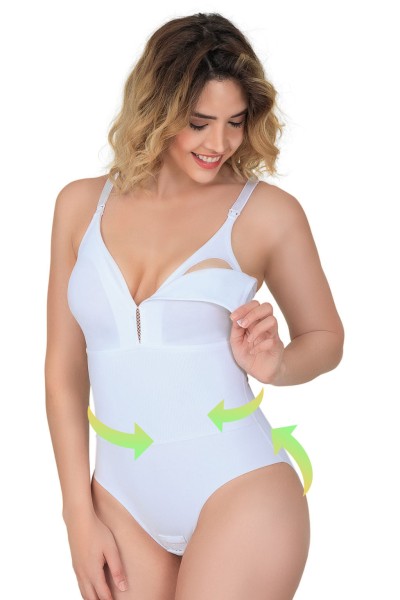 Damen Still-Body,Shape mit Spaghettiträger Body, Stillfunktion Stillkorsett 2944