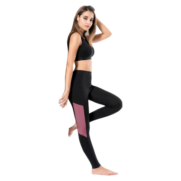 Damen Leggings mit Farb Netz Sport-Stretch Push Up Sporthose Tayt 549