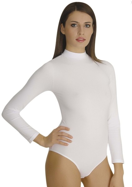 2 Stück Damen Body Langarm Stretch Body Langarm-Shirt Roll-Shirt Stehkragen 300