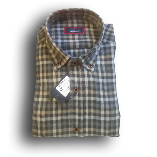 Herren Freizeit-Hemd Modern-schlanker Regular Fit-Langarm Baumwolle 434