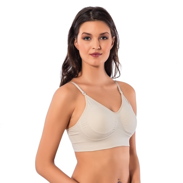 Damen Mikrofaser Sport BH mit Pad Einlagen Bustier Ohne Bügel Seamless 3023