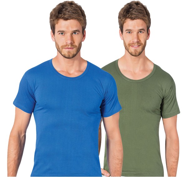 2er Herren T-Shirts Unterhemd Rundhals 100% Baumwolle 2107