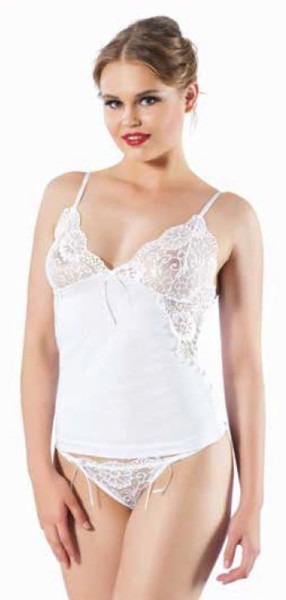 Damen Wäsche Set Spaghettiträger-Top und Slip mit Spitze 2-teiliges Set 3059