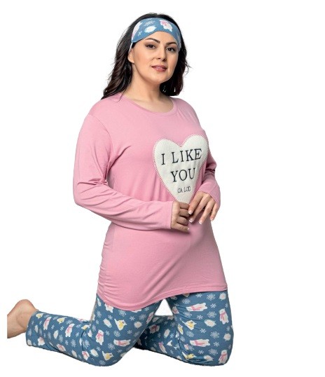 Damen Pyjama-Set Schlafanzüge Übergröße Große Größen aus Baumwolle 4360