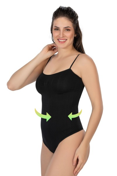 Damen String Body Seamless Shapewear Form Body Spaghetti Träger ohne Bügel 1927